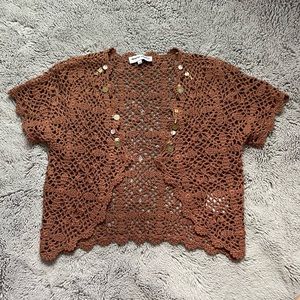 Brown crochet cardigan
